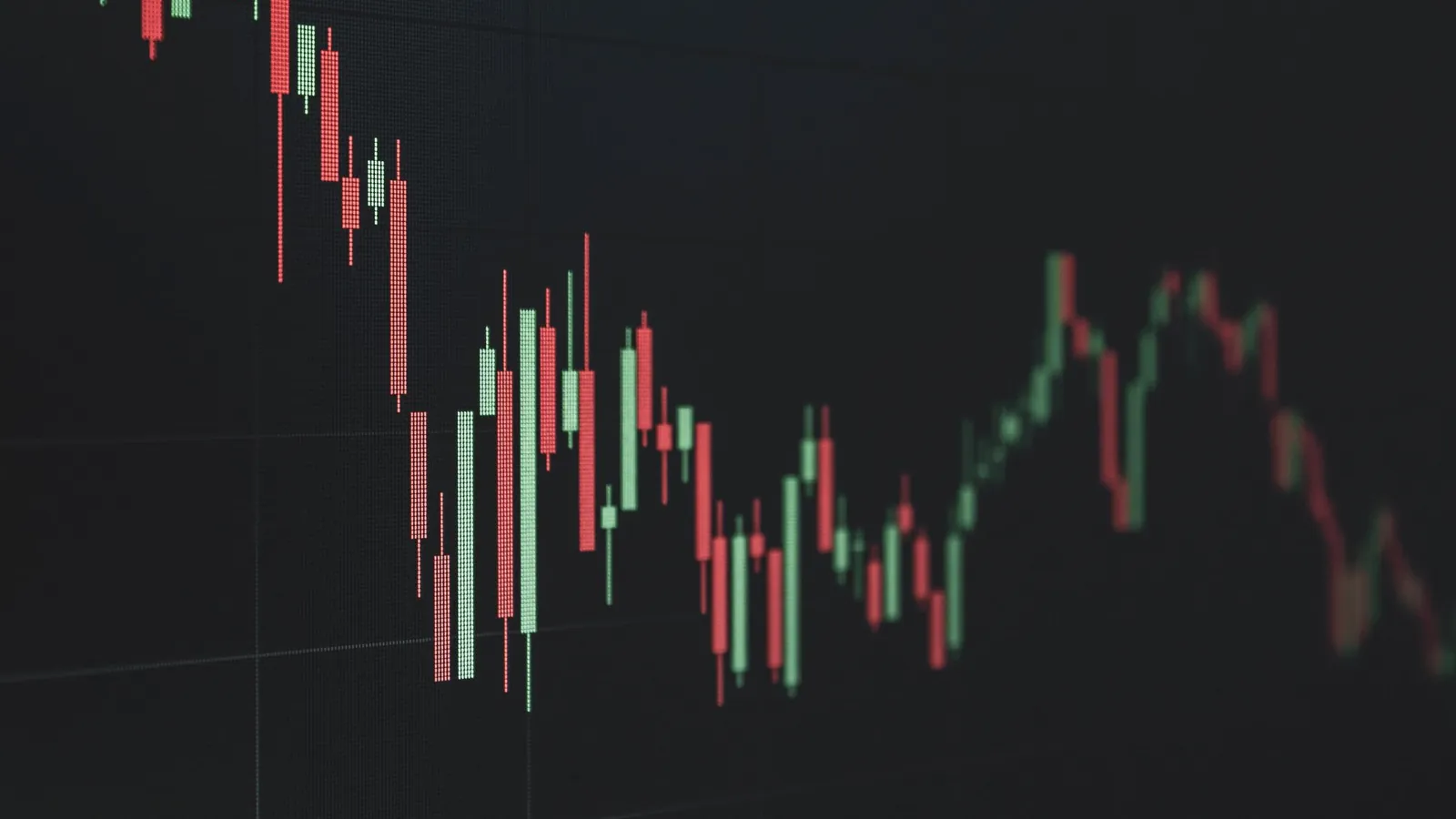 Fluctuating chart with red and green lines, like rankings after a Google core update